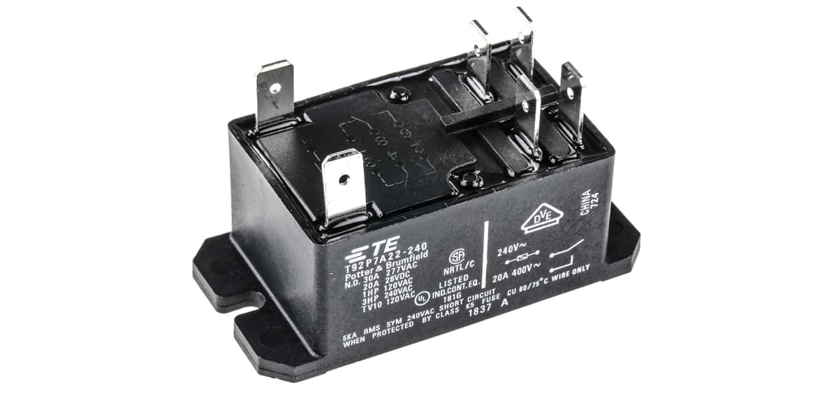 Product image for DPNO flange mount relay,30A 240Vac coil