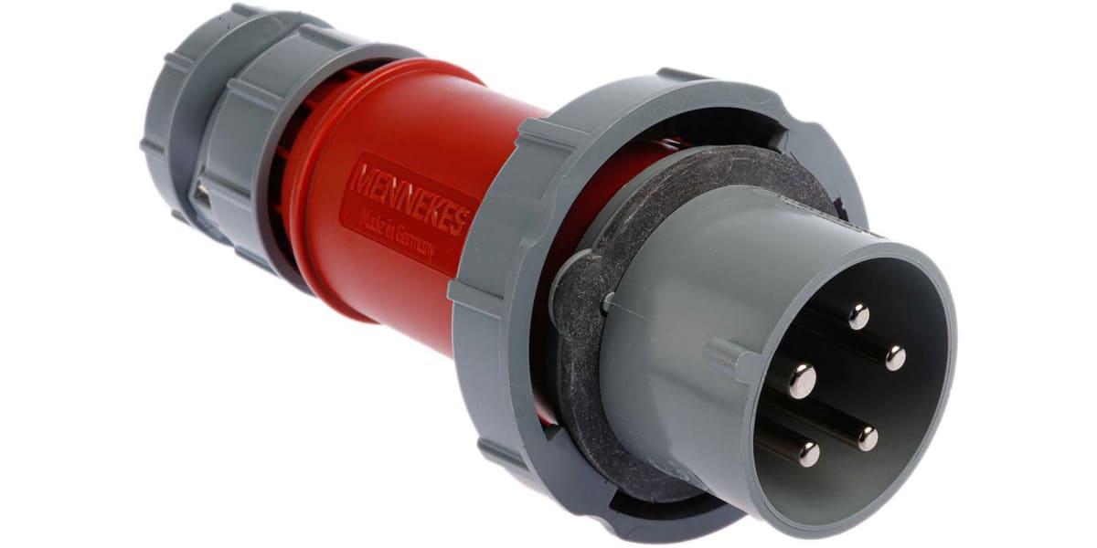 Product image for RED 3PN+E IP67 POWER TOP PLUG,32A 400V