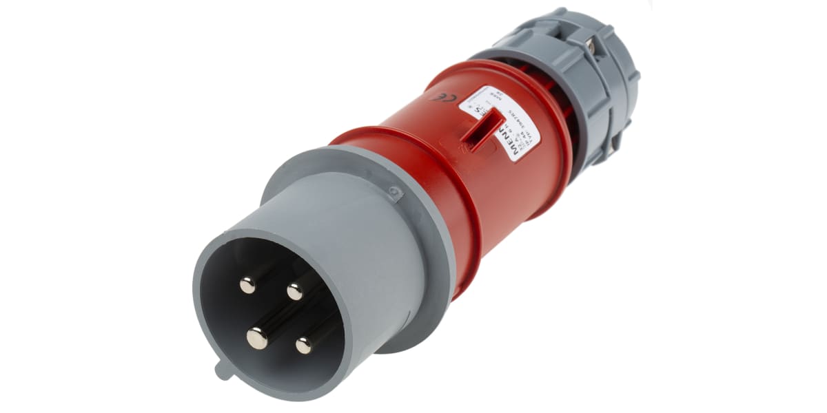 Product image for RED 3P+E IP44 POWER TOP PLUG,32A 400V