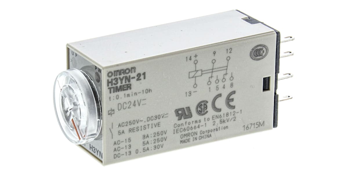 Product image for DPDT 4 function timer,0.1min-10hr 24Vdc