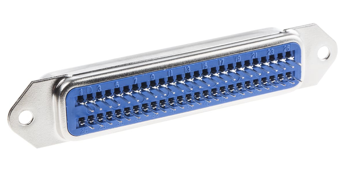 Product image for IEEE488 50 way PCB mount straight skt,5A