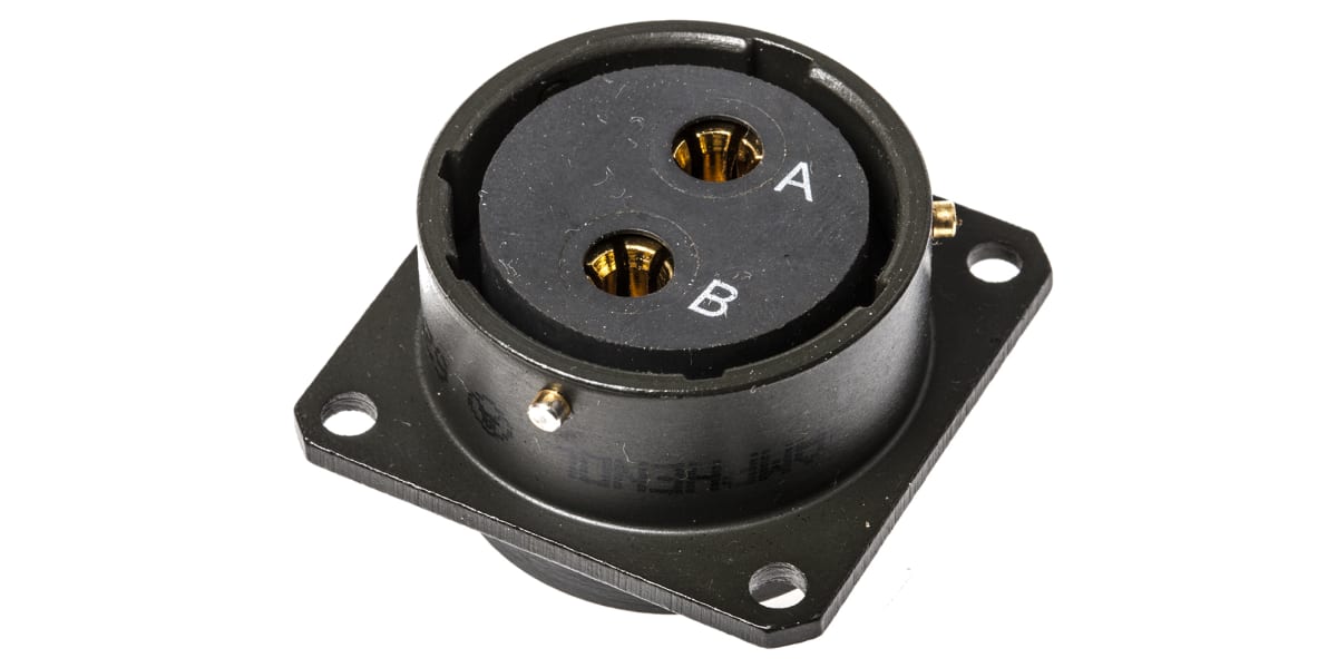 Product image for Sq Flange Receptacle, 2way Skt Contacts