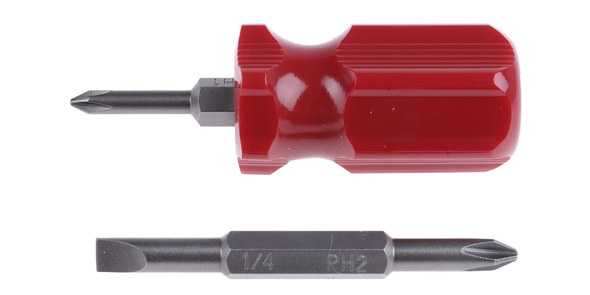 Product image for 2 ended reversible stubby screwdriver