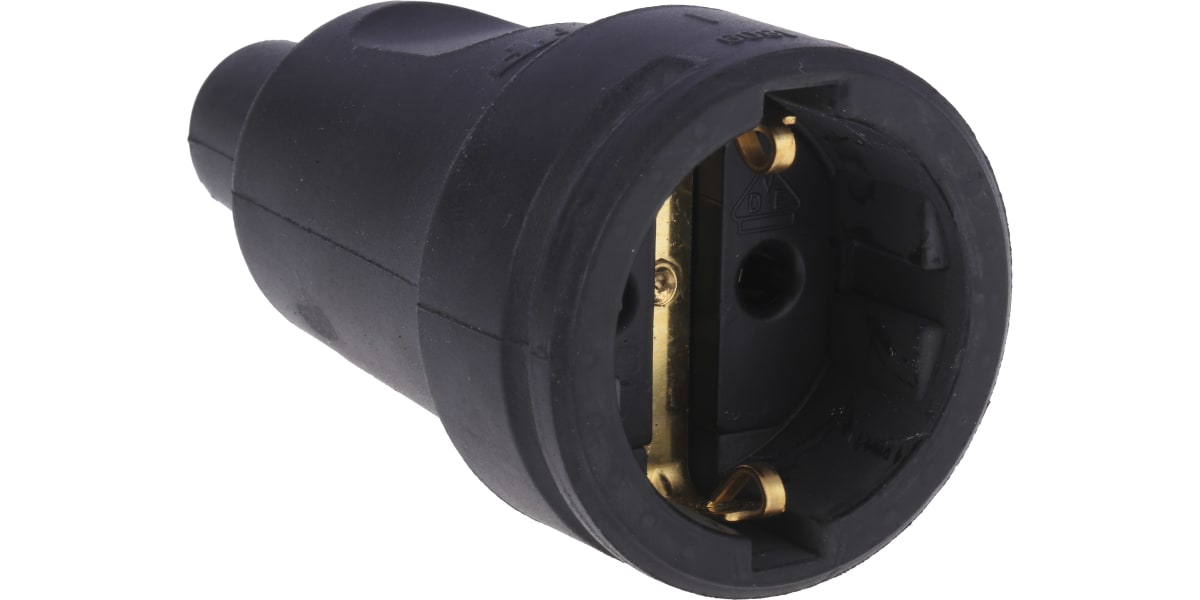 Product image for Kopp Europe Mains Connector Type F - German Schuko, 16A, Cable Mount, 250 V ac