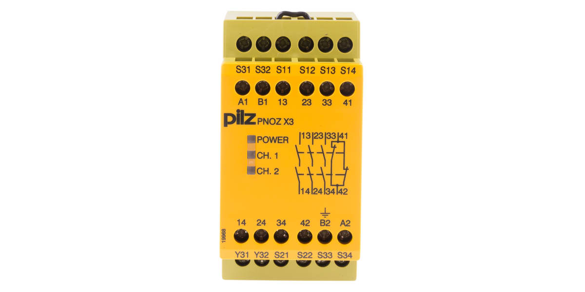 Product image for Pilz 24 V ac/dc Safety Relay -  Dual Channel With 3 Safety Contacts PNOZ X Range with 1 Auxiliary Contact, Compatible