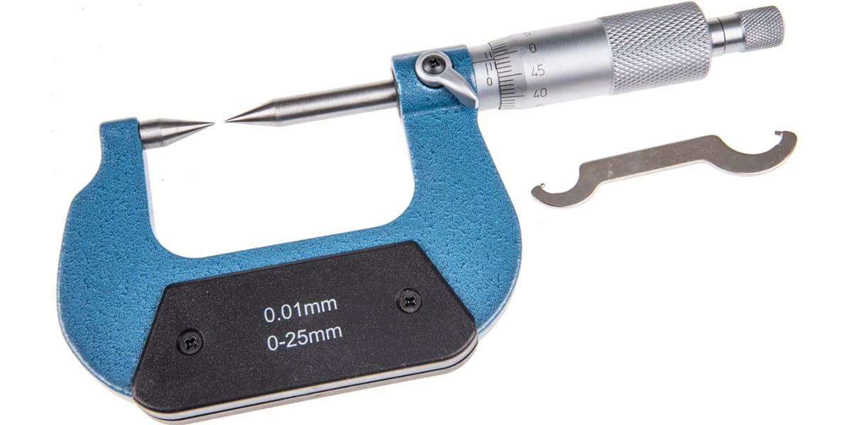 Product image for Point anvil micrometer w/lock,0-25mm