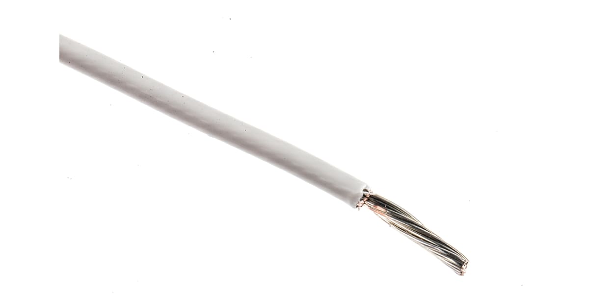 Product image for White high temp flexlite wire,1.50sq.mm