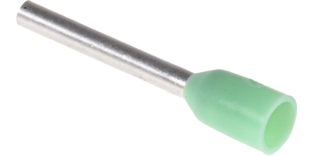 Product image for Schneider Electric, DZ5CE Insulated Crimp Bootlace Ferrule, 8.2mm Pin Length, 1.2mm Pin Diameter, 0.34mm² Wire Size,
