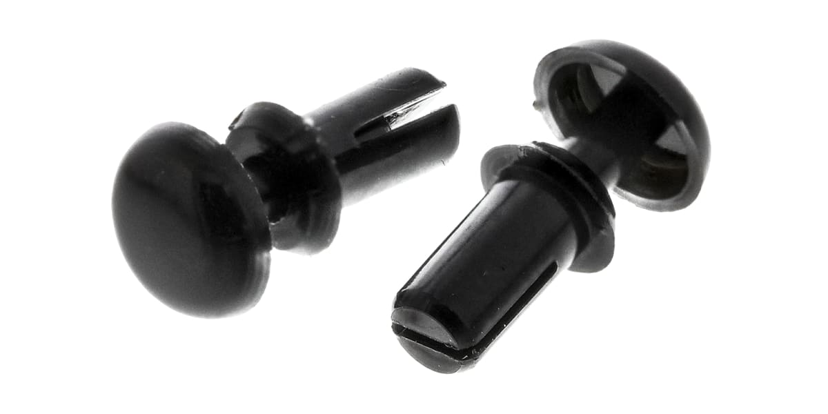 Product image for BLK PLASTIC SNAP-IN RIVET,2.6-2.7MM DIA