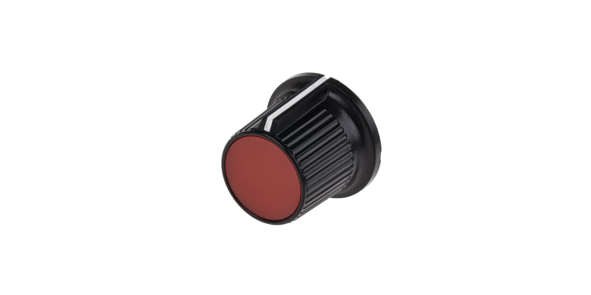 Product image for Red cap knob,21mm dia 0.25in shaft