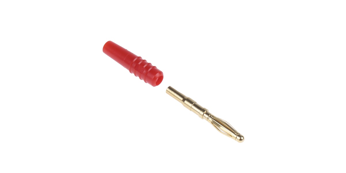 Product image for Red gold plated straight plug,2mm