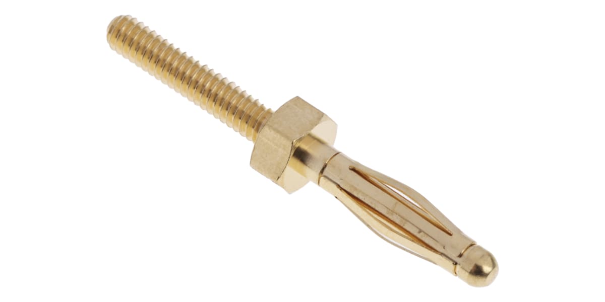 Product image for Gold plated uninsulated plug w/M2 stud