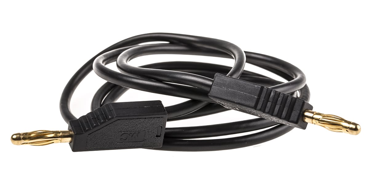 Product image for Black std lantern spring test lead,4mm