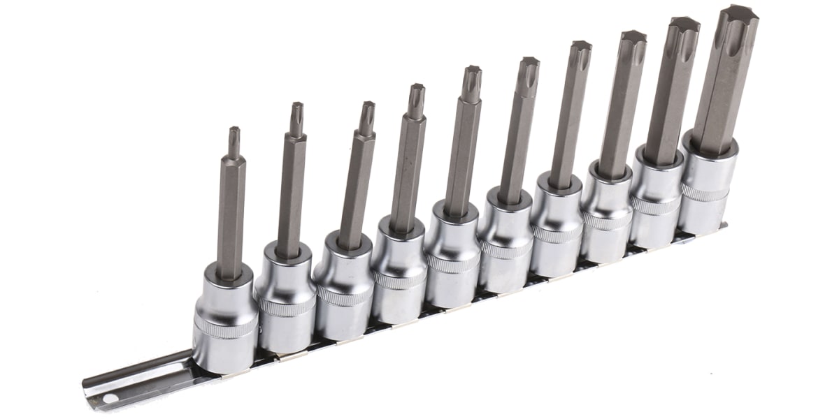 Product image for 10pcs Torx(R) 1/2in drive bit set,100mm