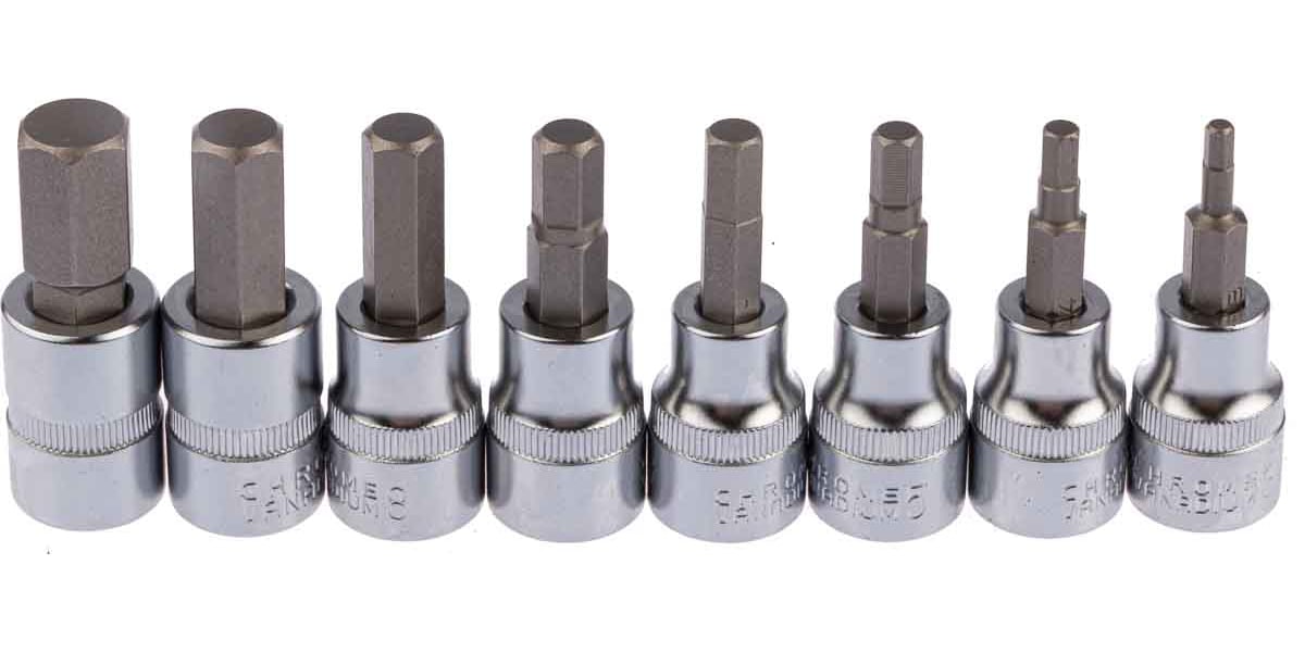 Product image for 8 piece 3/8in sq drive hex bit set