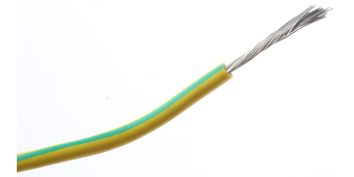 Product image for Yellow/green rubber wire,10A 100m