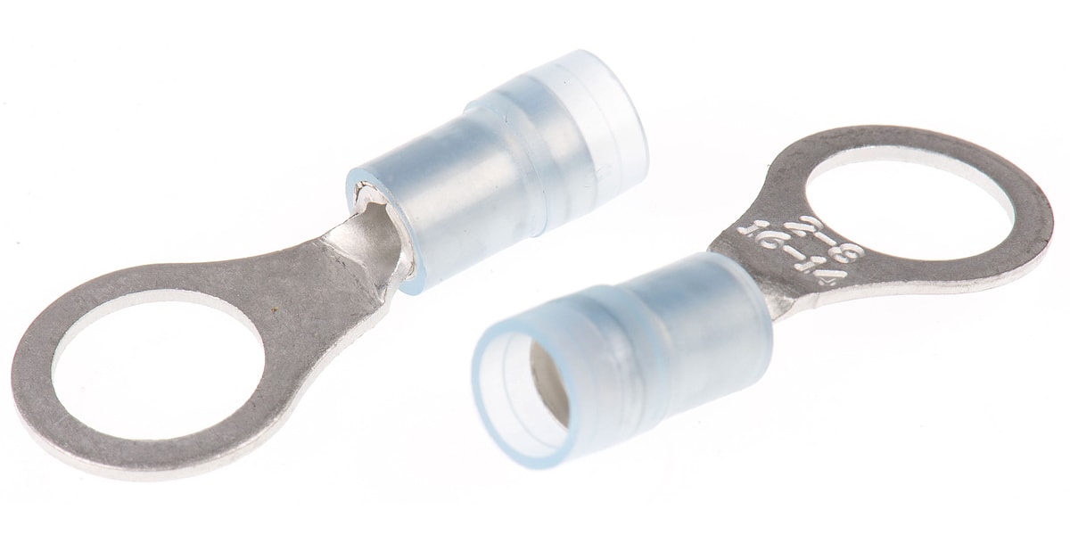 RS PRO Insulated Ring Terminal, M8 (5/16) Stud Size, 1.5mm² to 2.5mm²