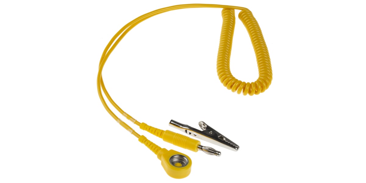 Product image for 10mm stud-banana cord,1.8m L 1meg coil