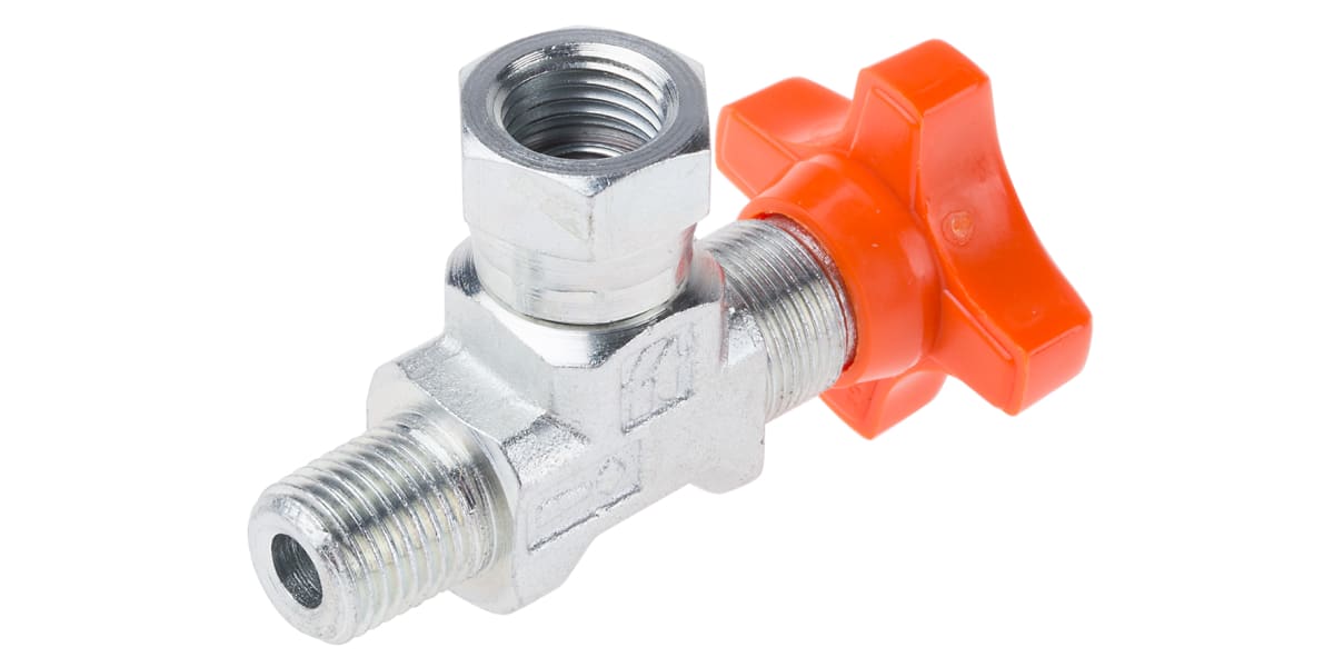 Product image for 1/4in BSPT angled isolator needle valve