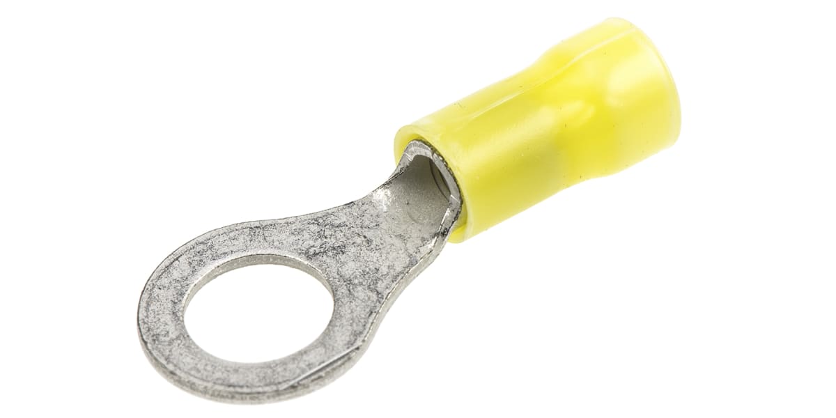 Product image for Ring terminal, PLASTI-GRIP, yellow, M8