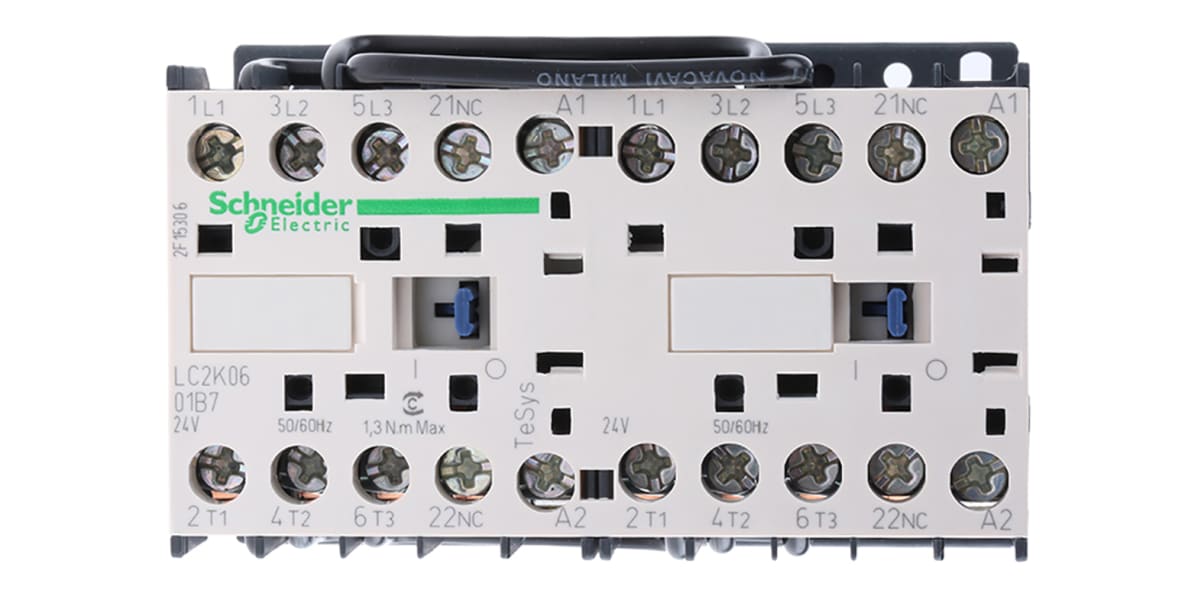 Product image for 3 pole C/O contactor,3kW,6A,24Vac,1NC