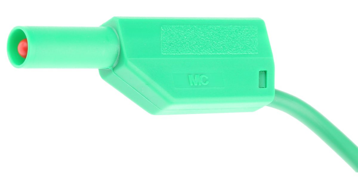 Product image for Green PVC shrouded stackable plug lead