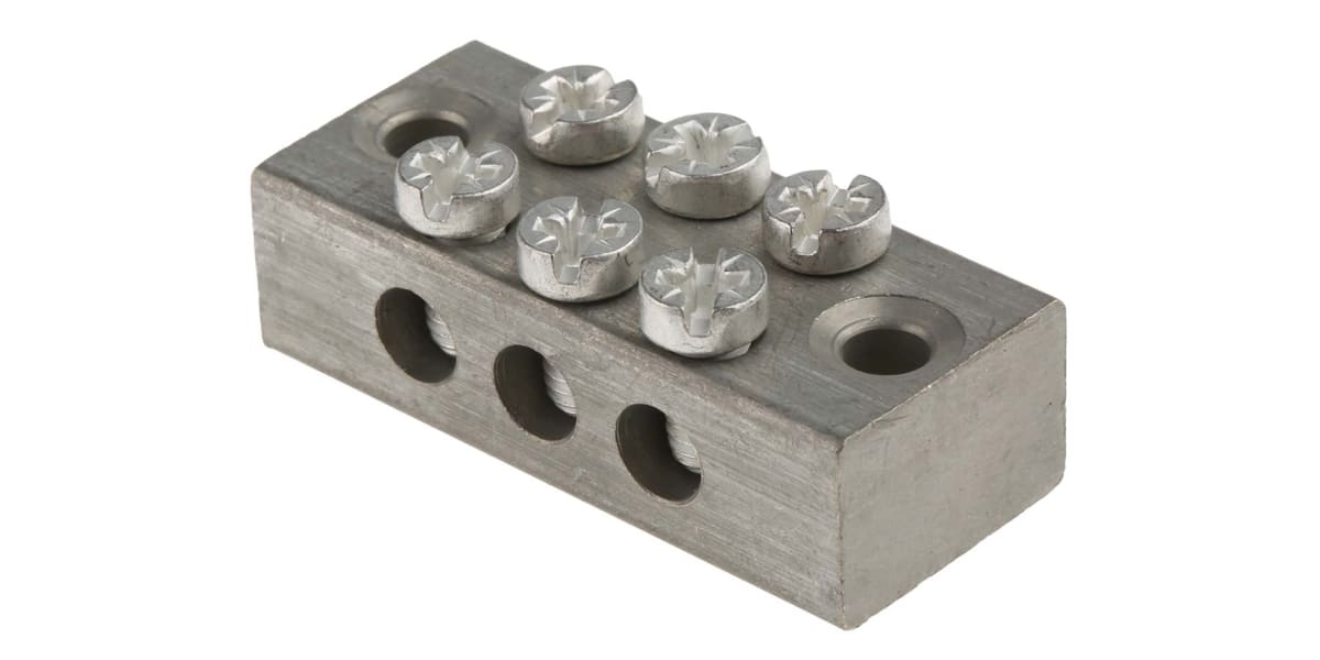 Product image for 3 way double screw earth terminal block