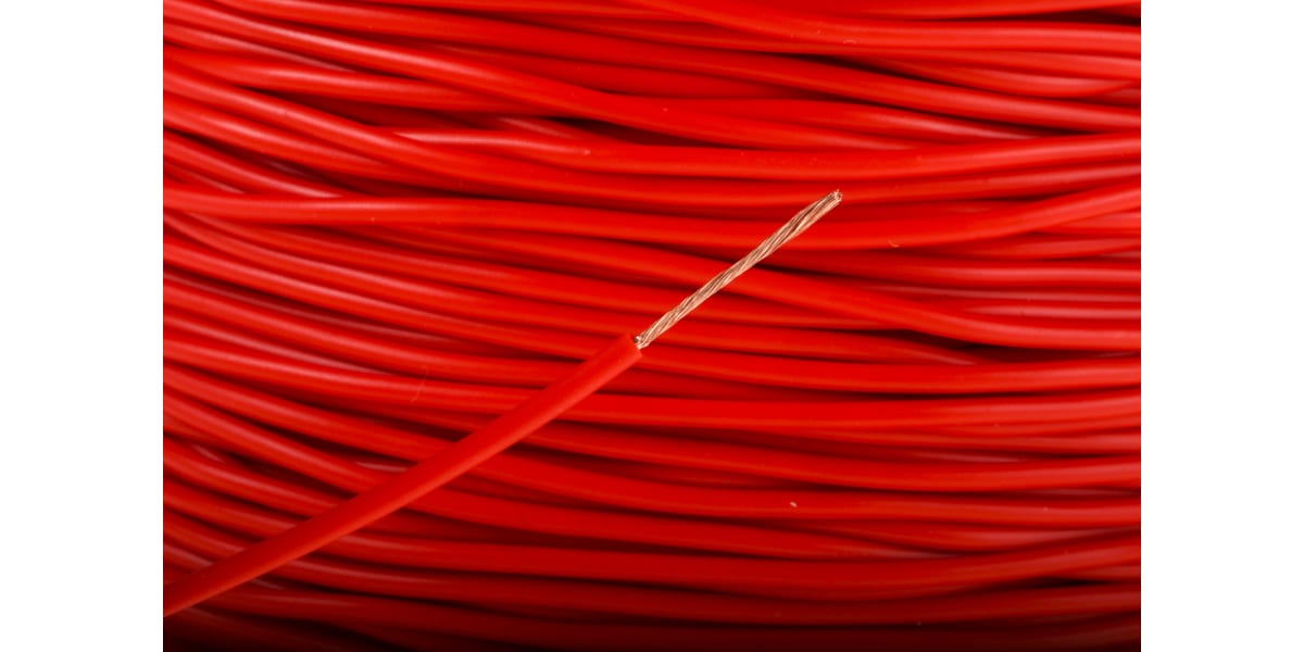 Product image for Red equipment wire,0.25sq.mm 100m