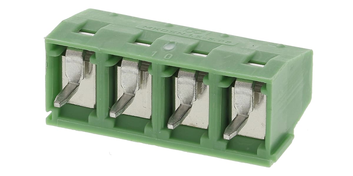 Product image for PCB TERMINAL BLOCK 4-WAY 5.08MM PITCH