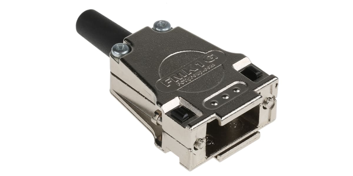 Product image for FCT FMK Die Cast Zinc D-sub Connector Backshell, 9 Way, Strain Relief