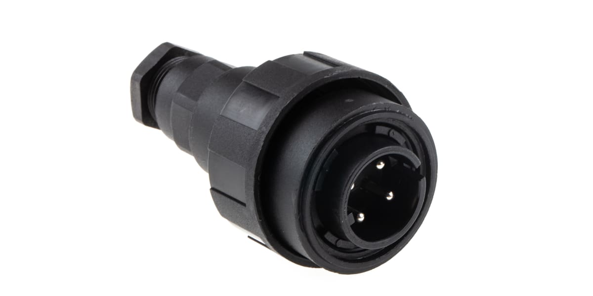 Product image for IP68 4 way screw terminal cable plug,6A