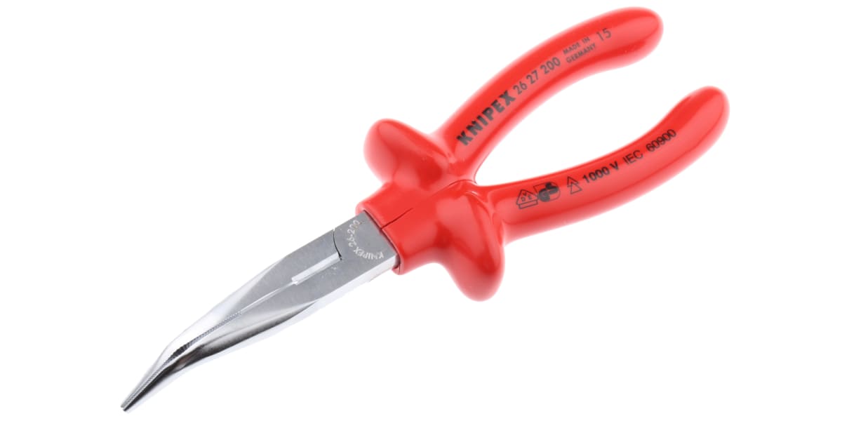 Product image for Bent snipe nose plier,1000V 200mm L