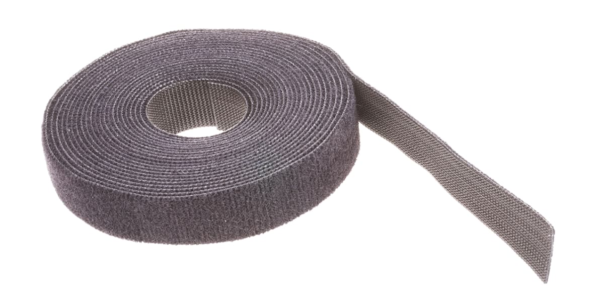 Product image for TY-GRIP(TM) BLACK ROLLED HOOK& LOOP,4.6M