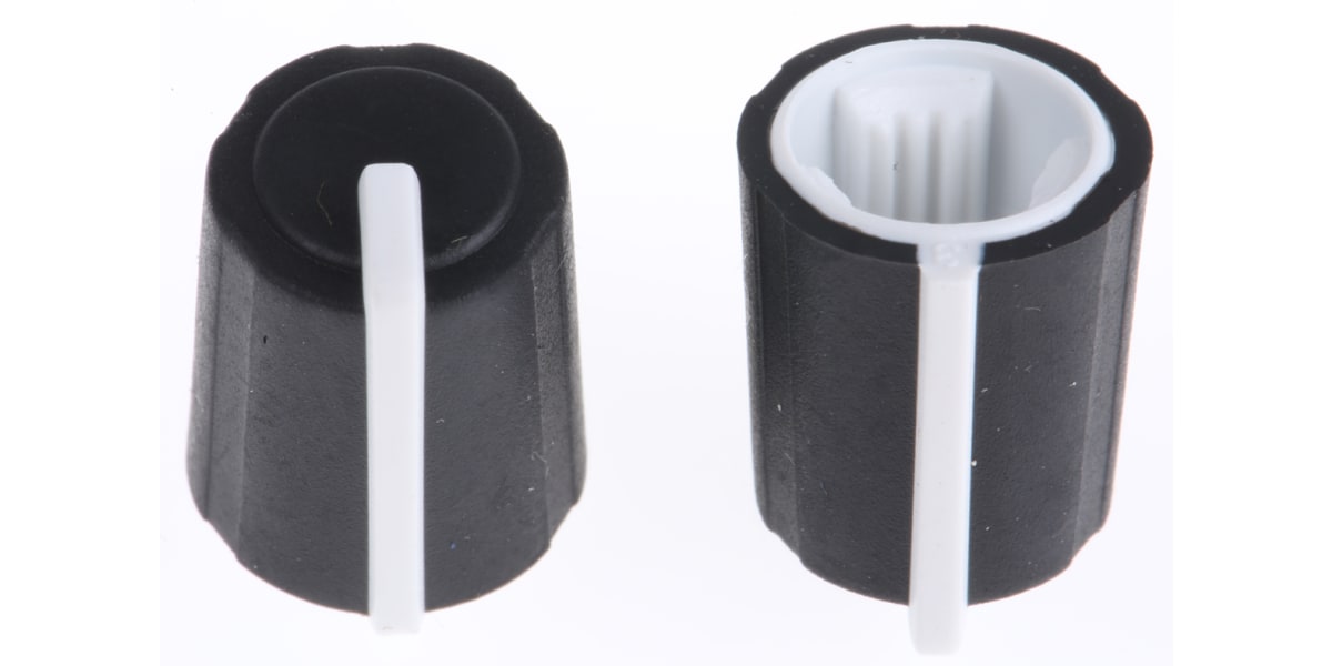 Product image for WHITE PUSH ON KNOB,6MM SPLINED SHAFT