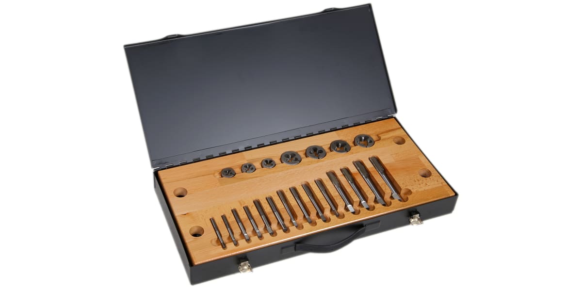 Product image for HSS tap & die set,1/4-3/4 UNC