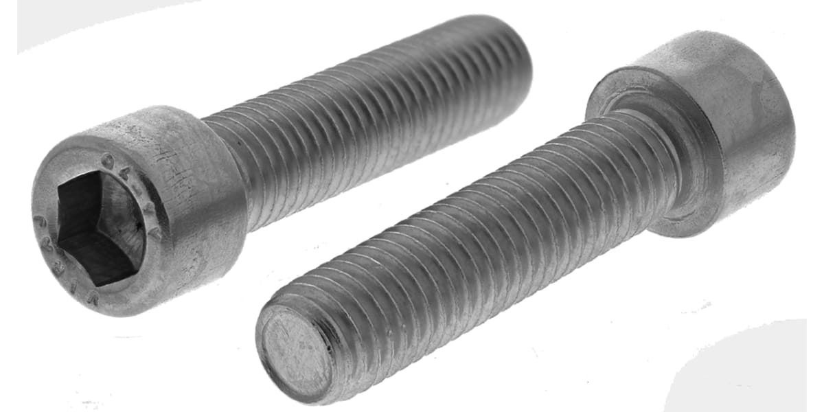 RS PRO Plain Stainless Steel Hex Socket Cap Screw, DIN 912, M8 x 12mm