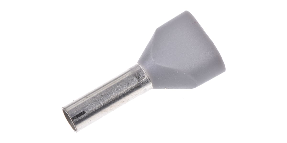 Product image for BOOTLACE FERRULE,DOUBLE TM,2.5 MM?,GREY
