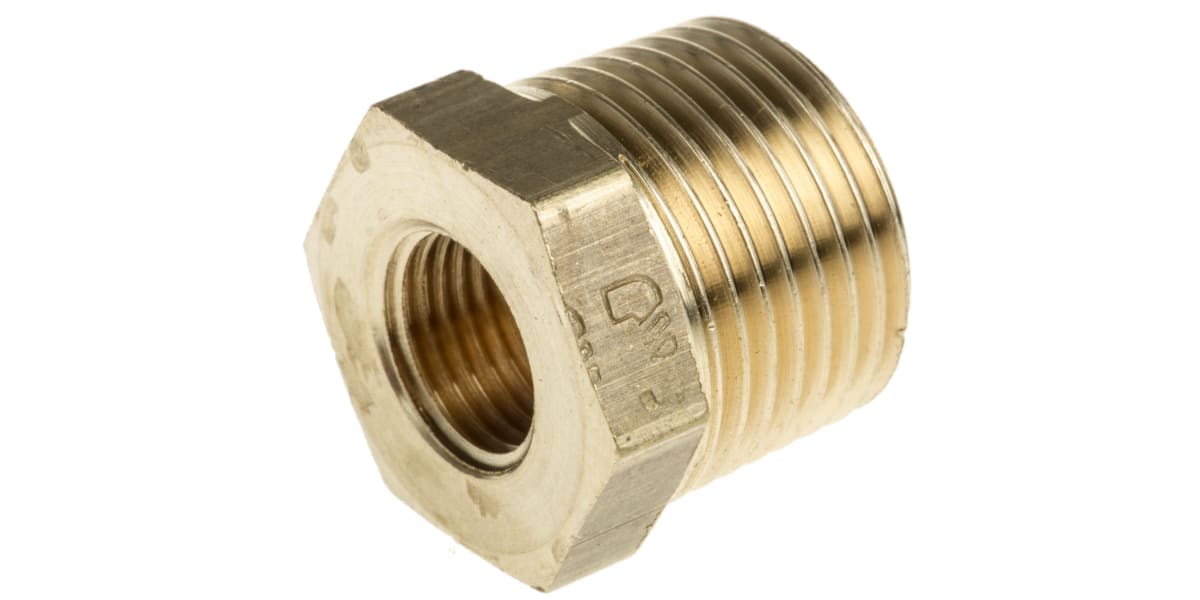 Product image for BRASS REDUCER,3/8 BSPT M X 1/8IN BSPP F