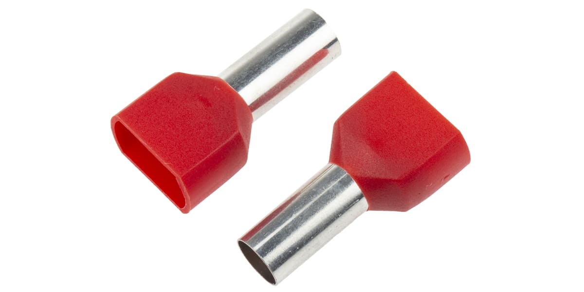 Product image for Red 2 entry bootlace ferrule,10sq.mm