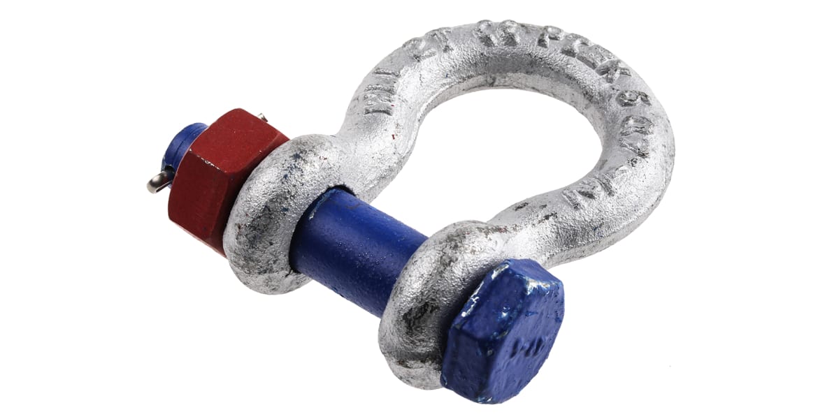 Product image for Galvanised bow shackle w/safety pin,2ton