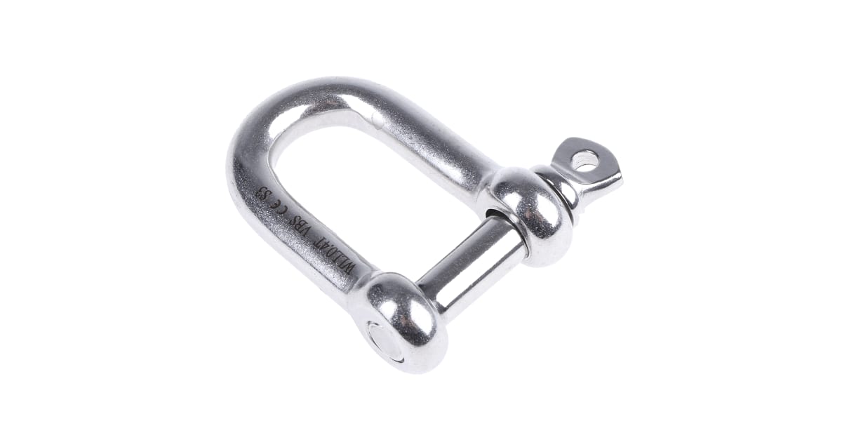 Product image for S/steel D shackle with screw pin,10mm