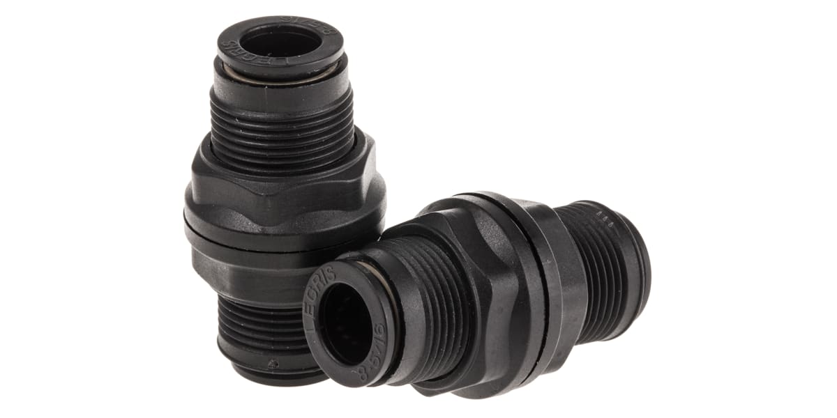 Product image for Pneumatic bulkhead push-in connector,8mm