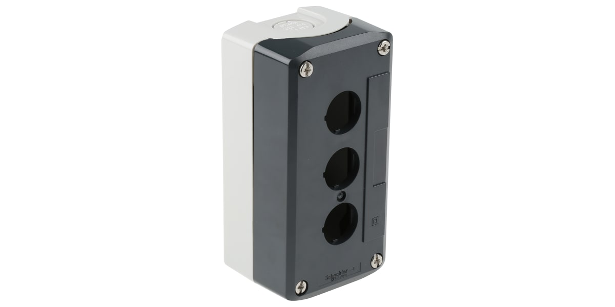 Product image for Empty Push button enclosure, Grey 3 Hole