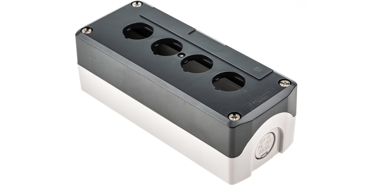 Product image for Empty Push button enclosure, Grey 4 Hole