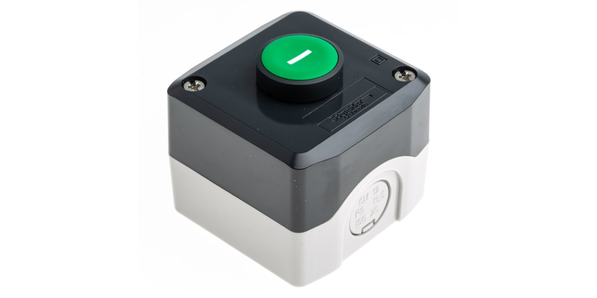 Product image for Enclosed Push button, Green "I"