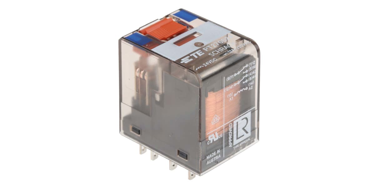 Product image for DPDT plug-in relay,12A 24Vdc coil