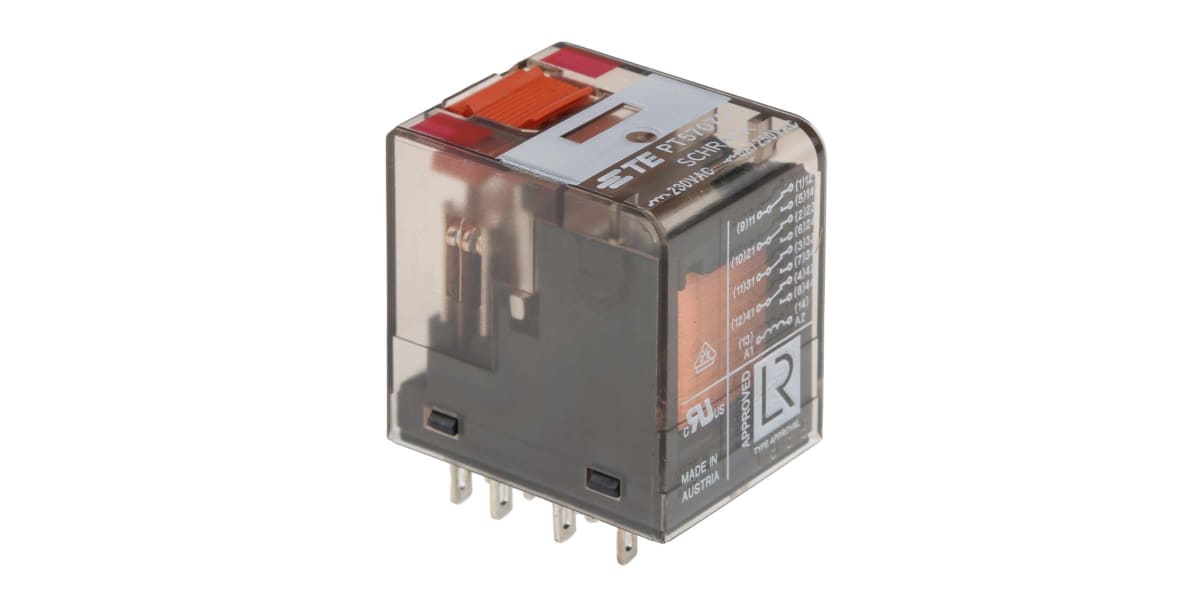 Product image for 4PDT plug-in relay,6A 230Vac coil