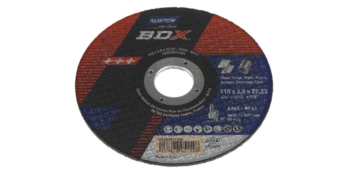 Product image for FLAT METAL CUTTING DISC,115MM DIAX 2.5MM