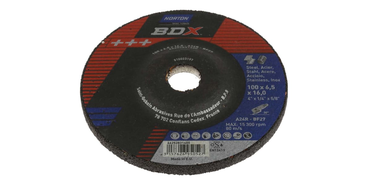 Product image for DISHED CTRE METAL GRIND DISC,100X6.5MM