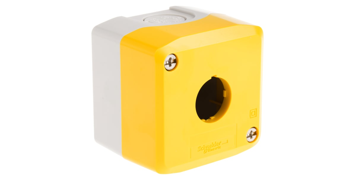 Product image for Empty Pushbutton enclosure Yellow 1 Hole